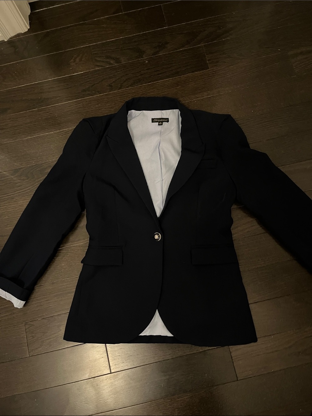 Chaps Women's Dark Navy Single-Button Blazer